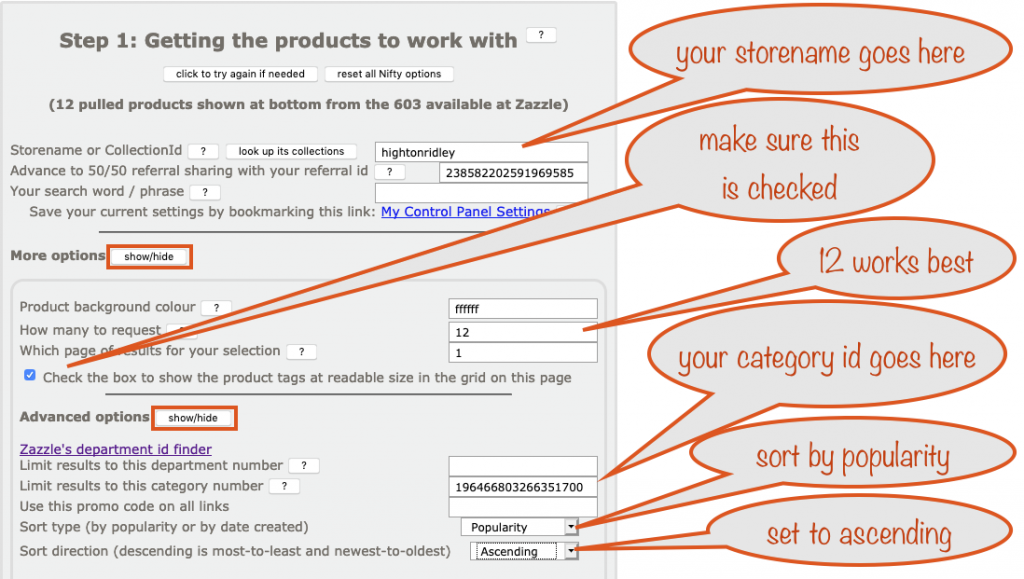 an annotated screenshot showing what parts to fill in to find poor tags