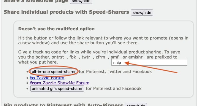 screenshot showing where to get your speed sharer