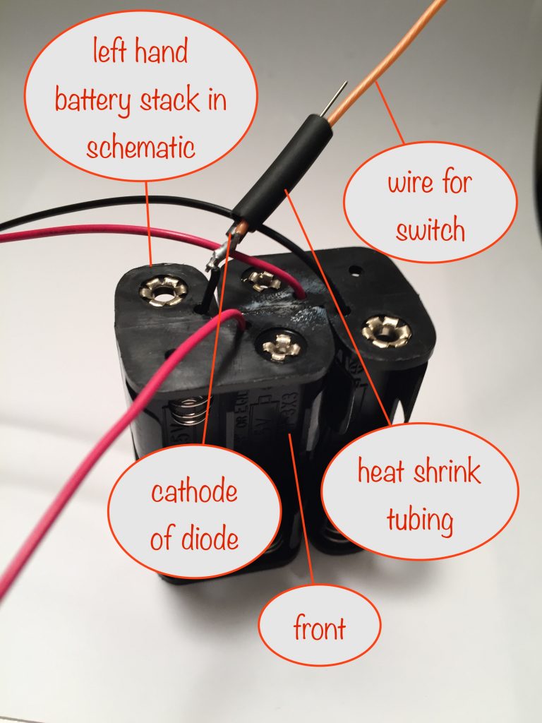 photo showing the connections to the left hand battery negative