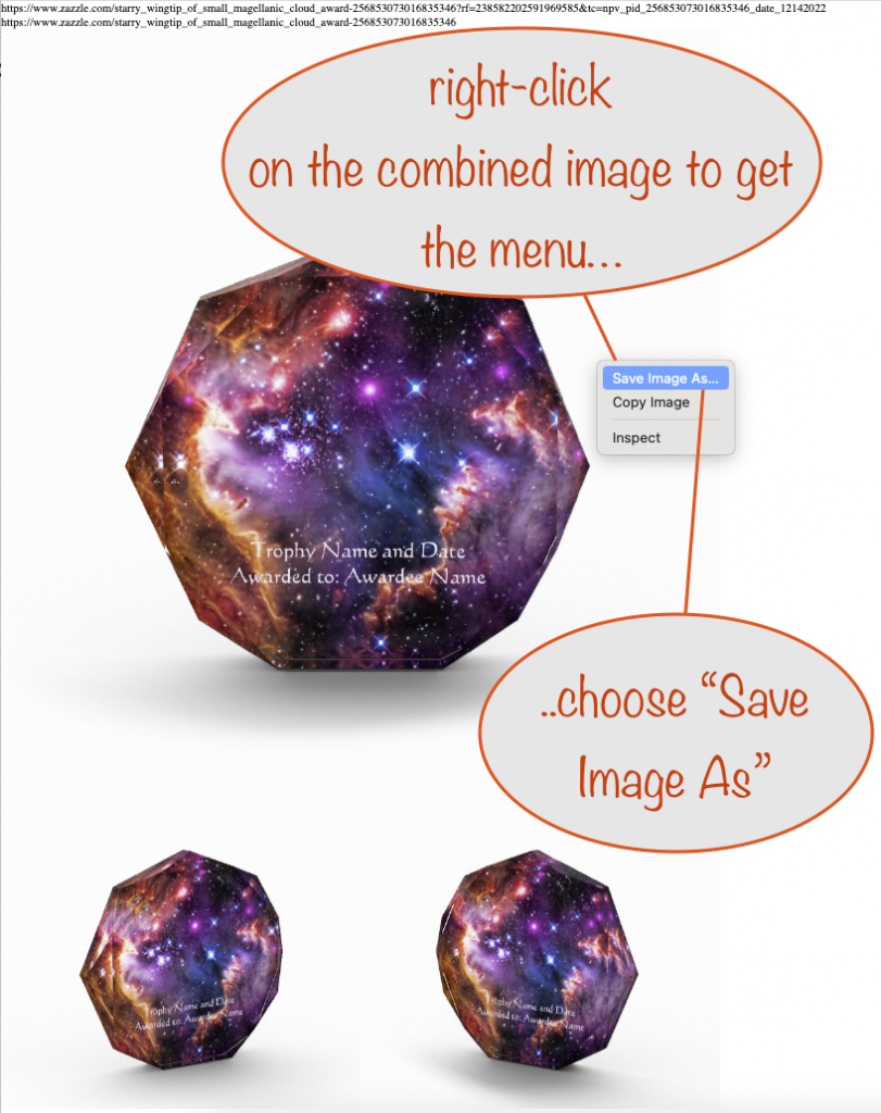a screenshot showing how to get the context menu with the option for saving the image